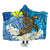 Hawaii Sea Turtle Plumeria Coconut Tree Hooded Blanket - AH Hooded Blanket White - Polynesian Pride