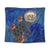 Hawaii Seal Of Hawaii Hibiscus Ocean Turtle Polynesian Tapestry - AH Wall Tapestry Black - Polynesian Pride