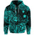 Custom Hawaii Shaka Polynesian Zip Hoodie Unique Style Turquoise LT8 - Polynesian Pride