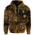 Custom Hawaii Shaka Polynesian Zip Hoodie Unique Style Gold LT8 - Polynesian Pride