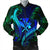 Hawaii Shark Polynesian Tropical Bomber Jacket - Blue - AH Black Unisex - Polynesian Pride