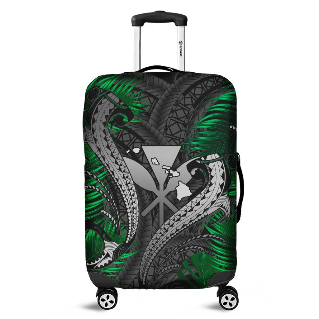 Hawaii Shark Polynesian Tropical Luggage Covers - Gray - AH Black - Polynesian Pride