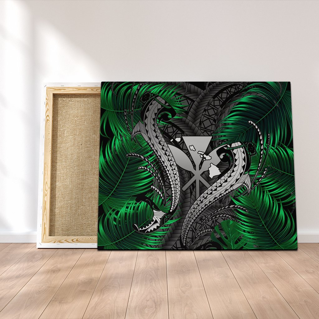 Hawaii Shark Polynesian Tropical Canvas - Gray - AH Canvas Poly-cotton - Polynesian Pride