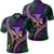 Hawaii Shark Polynesian Tropical Polo Shirt Purple Unisex Black - Polynesian Pride