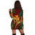 Hawaii Shark Polynesian Tropical Hoodie Dress - Red - AH - Polynesian Pride