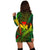 Hawaii Shark Polynesian Tropical Hoodie Dress - Reggae - AH - Polynesian Pride