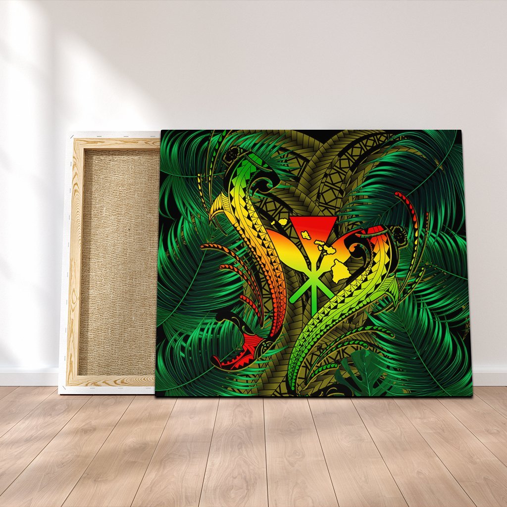 Hawaii Shark Polynesian Tropical Canvas - Reggae - AH Canvas Poly-cotton - Polynesian Pride