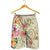 Hawaii Triple Marble Turtle Polynesian Hibiscus Men's Shorts - AH - Benjamin Style - Beige - Polynesian Pride