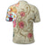 Hawaii Triple Marble Turtle Polynesian Hibiscus Polo Shirt Benjamin Style Beige - Polynesian Pride