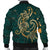 Hawaii Triple Marble Turtle Polynesian Hibiscus Bomber Jacket - AH - Benjamin Style - Green - Polynesian Pride