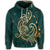 Hawaiian Triple Marble Turtle Polynesian Hibiscus Hoodie Benjamin Style Green - Polynesian Pride