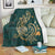 Hawaii Triple Marble Turtle Polynesian Hibiscus Premium Blankets - AH - Benjamin Style - Green White - Polynesian Pride