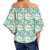 Hawaii Tropical Blue Women's Off Shoulder Wrap Waist Top - AH - Polynesian Pride