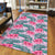 Hawaii Tropical Flowers Palm Leaves Hibiscus Strips Area Rug - AH - Polynesian Pride