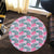 Hawaii Tropical Flowers Palm Leaves Hibiscus Strips Round Carpet - AH - Polynesian Pride