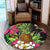 Hawaii Tropical Flowers Pineapple Round Carpet - AH - Polynesian Pride