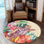 Hawaii Tropical Hibiscus Turtle Beige Round Carpet - AH - Polynesian Pride