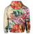 Hawaiian Tropical Hibiscus Turtle Beige Hoodie - Polynesian Pride