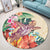 Hawaii Tropical Hibiscus Turtle Beige Round Carpet - AH - Polynesian Pride