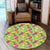 Hawaii Tropical Leaves And Flowers Round Carpet - AH Round Carpet Luxurious Plush - Polynesian Pride