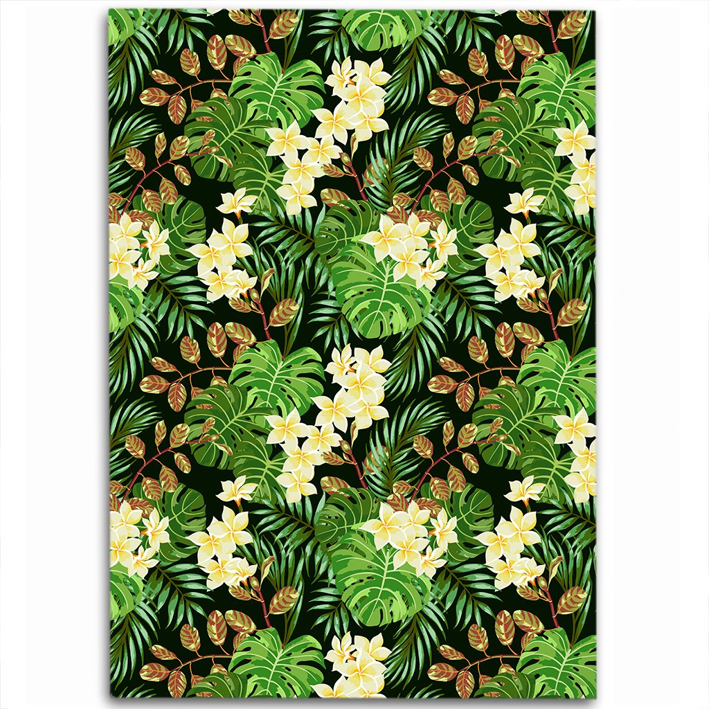 Hawaii Tropical Leaves And Plumeria Area Rug - AH Luxurious - Polynesian Pride