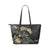 Hawaii Tropical Polynesian Small Leather Tote Bag Black - Polynesian Pride