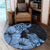 Hawaii Turtle Round Carpet Polynesian Hibiscus Art Blue - AH - Polynesian Pride