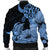 Hawaii Turtle Bomber Jacket Polynesian Hibiscus Art Blue - AH - Polynesian Pride