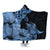 Hawaii Turtle Hooded Blanket Polynesian Hibiscus Art Blue - AH Hooded Blanket White - Polynesian Pride