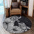 Hawaii Turtle Round Carpet Polynesian Hibiscus Art Gray - AH - Polynesian Pride