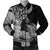 Hawaii Turtle Bomber Jacket Polynesian Hibiscus Art Gray - AH Black Unisex - Polynesian Pride