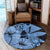 Hawaii Turtle Round Carpet Polynesian Hibiscus Art Ver 2.0 Blue - AH - Polynesian Pride