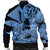 Hawaii Turtle Bomber Jacket Polynesian Hibiscus Art Ver 2.0 Blue - AH - Polynesian Pride