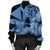 Hawaii Turtle Bomber Jacket Polynesian Hibiscus Art Ver 2.0 Blue - AH - Polynesian Pride