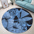 Hawaii Turtle Round Carpet Polynesian Hibiscus Art Ver 2.0 Blue - AH - Polynesian Pride