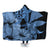 Hawaii Turtle Hooded Blanket Polynesian Hibiscus Art Ver 2.0 Blue - AH Hooded Blanket White - Polynesian Pride