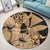 Hawaii Turtle Round Carpet Polynesian Hibiscus Art Ver 2.0 Gold - AH - Polynesian Pride