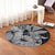 Hawaii Turtle Round Carpet Polynesian Hibiscus Art Ver 2.0 Gray - AH - Polynesian Pride