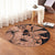 Hawaii Turtle Round Carpet Polynesian Hibiscus Art Ver 2.0 Orange - AH - Polynesian Pride