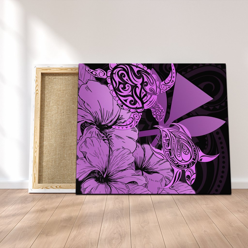 Hawaii Turtle Canvas Polynesian Hibiscus Art Ver 2.0 Pink - AH Canvas Poly-cotton - Polynesian Pride