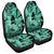 Hawaii Turtle Car Seat Covers Polynesian Hibiscus Art Ver 2.0 Turquoise - AH Universal Fit Black - Polynesian Pride