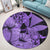 Hawaii Turtle Round Carpet Polynesian Hibiscus Art Ver 2.0 Violet - AH - Polynesian Pride