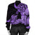 Hawaii Turtle Bomber Jacket Polynesian Hibiscus Art Violet - AH - Polynesian Pride