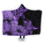 Hawaii Turtle Hooded Blanket Polynesian Hibiscus Art Violet - AH Hooded Blanket White - Polynesian Pride