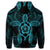 Hawaiian Turtle Fixed Blue Hoodie - Polynesian Pride