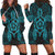 Hawaii Turtle Fixed Blue Hoodie Dress AH Black - Polynesian Pride