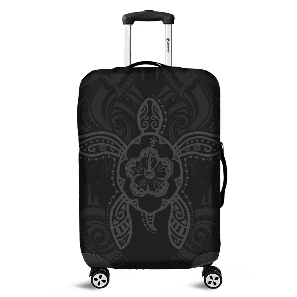 Hawaii Turtle Fixed Gray Luggage Covers AH Black - Polynesian Pride