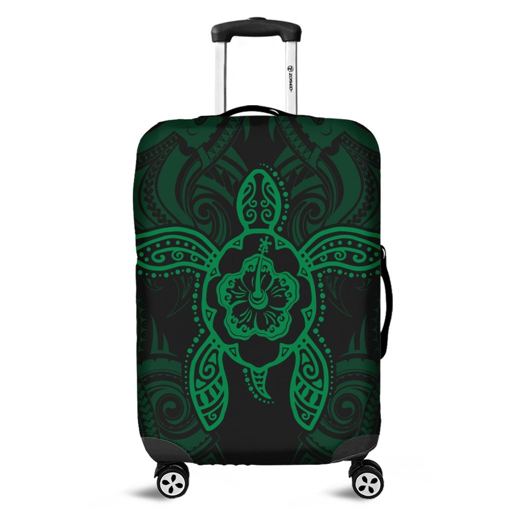 Hawaii Turtle Fixed Green Luggage Covers AH Black - Polynesian Pride