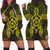 Hawaii Turtle Fixed Yellow Hoodie Dress AH Black - Polynesian Pride