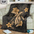 Hawaii Turtle Flower Polynesian Premium Blankets - Gold - AH - Polynesian Pride